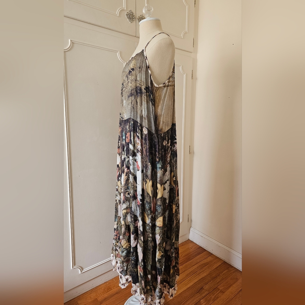 Market of Stars I Dream in Flowers Bohéme Slip Dress and Scarf Size S/M - Picture 7 of 16